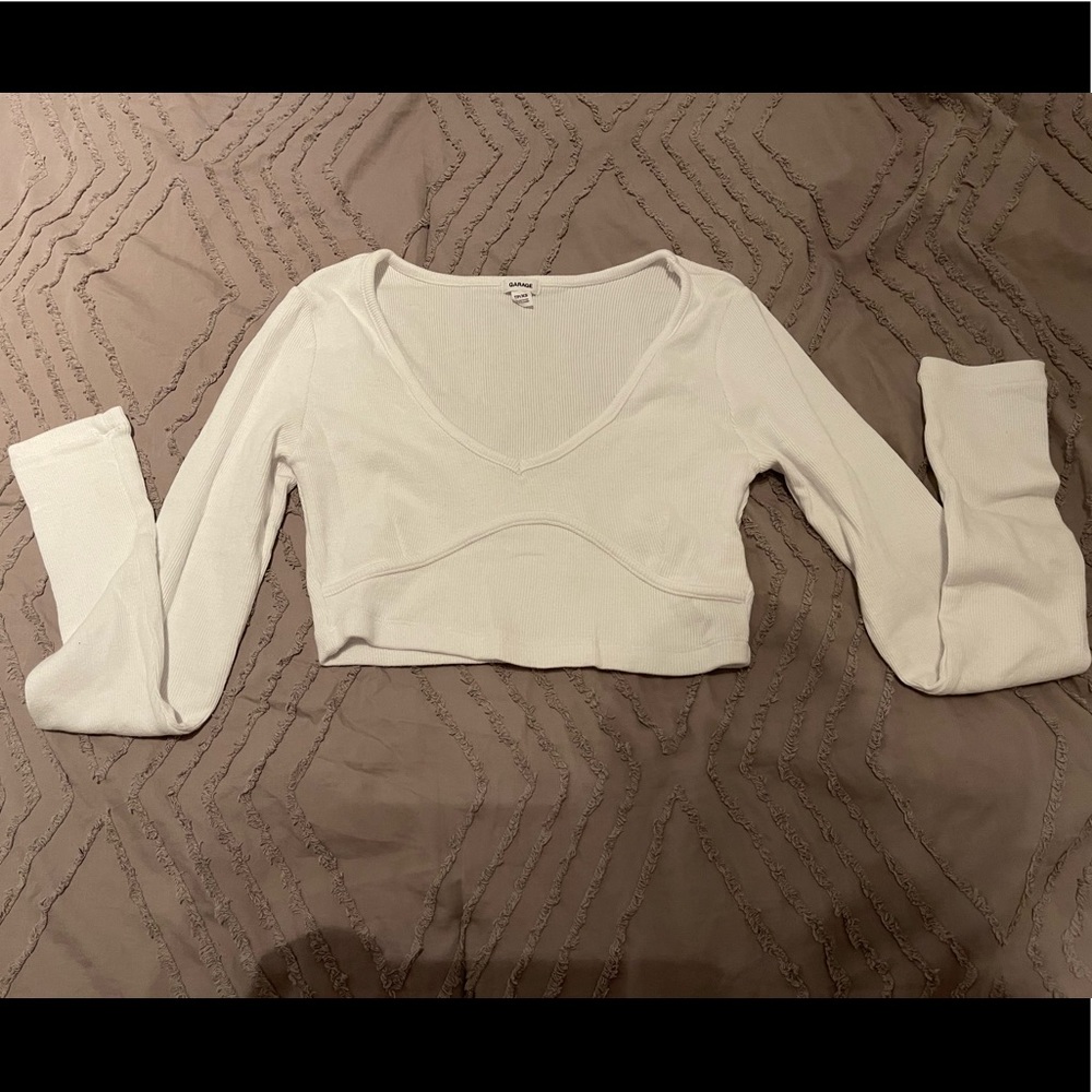 Garage White Cropped Top